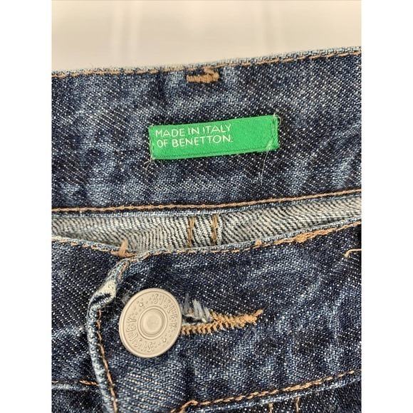 Vtg UNITED COLORS OF BENETTON Jeans Sz12 32x33 Made in Italy Flare Bootcut - Picture 2 of 8